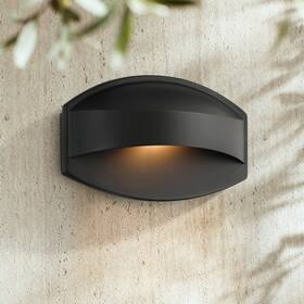 P5936 Possini Euro Design Xane 11 Inch Wide Matte Black Dark Sky Outdoor Wall Light