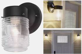 T50110-5 Prime 461069502353 New Outdoor Black Lantern Sconce Model Wall Mount Jelly Jar Fixture