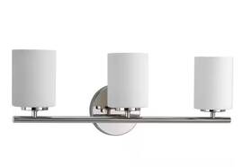 1001762927 Progress Lighting Replay Collection 22 Inch 3-light Polished Nickel Etched White