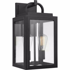 P560176-031 Progress Lighting Grandbury 2-light Black Clear Glass Outdoor Wall Light