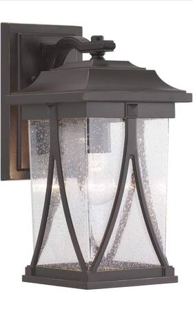 P560114-020 Progress Lighting 1-light Antique Bronze Clear Seeded Glass Lantern Light #29