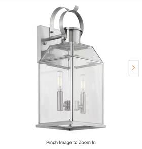 P560142-135 Progress Lighting Canton Heights 2-light 18 Inch Stainless Steel Outdoor Wall Lantern