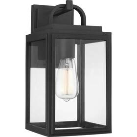 P560175-031 Progress Lighting Grandbury Collection 1-light Textured Black Clear Glass Farmhouse Outdoor Medium