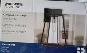 P560216-031 Progress Lighting Raineville 1-light 12 Inch Matte Black Outdoor Wall Lantern New
