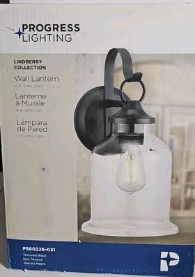 P560226-031 Progress Lighting Outdoor Wall Lantern 14.5 Inch Lindberry 1-light With Clear Glass
