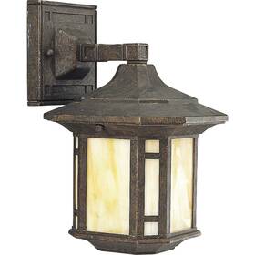 P5628-46 Progress Lighting 1-light Wall Lantern With Honey Art Glass And Mica Accent Panels We