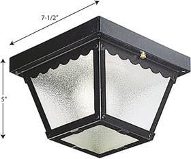 P5727-31 Progress Lighting 1-light Matte Black Textured Glass Traditional Outdoor 7-1/2 Inch