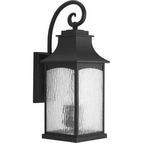 P5755-31 Progress Lighting Maison Collection 3-light Textured Black Water Seeded Glass
