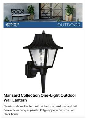 P5815-31 Progress Lighting Pair Wall Lanterns Mansard Collection With Led Bulbs