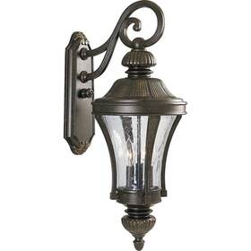 P5837-77 Progress Lighting Nottington Collection 3-light Forged Bronze Water Seeded Glass