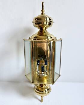 P5980-10 Progress Lighting Polished Brass Outdoor Wall Light Lantern By Nos
