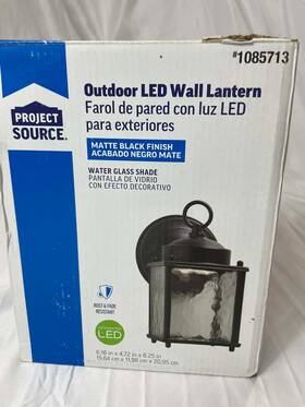 1085713 Project Source 0338648 Outdoor Led Wall Lantern - Matte Black Model #1085713 Nib