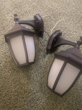 1479184 Project Source 2-pack Integrated Outdoor Wall Lights/lanterns Black