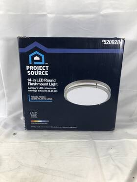 5209284 Project Source 14 Inch Led Round Flushmount Light Nickel Finish White Plastic Lens