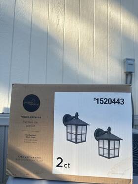 5290701012 Project Source #5290701012 2 Pc Wall Lantern Seedy Glass Black Finish #1520443 New