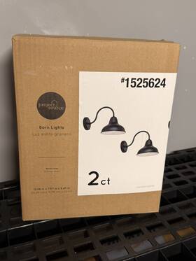 5290801012 Project Source Barn Light 2-pack 9.45-in Black Dark Sky Outdoor Wall New