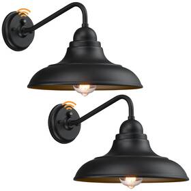 Ptrworoa P0502g-black Dusk To Dawn Outdoor Wall Sconces Farmhouse Barn Light Matte Black