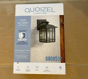 0809532 Quoizel Outdoor Wall Light-new-matte Black-quoizel Canyon- 1 Light-9.25 Inch