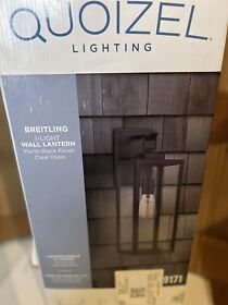 1479171 Quoizel Breitling 18inch Outside Wall Lantern Matte Black With Clear Glass 1479171 Quoizel Breitling 18inch Outside Wall Lantern Matte Black With Clear Glass