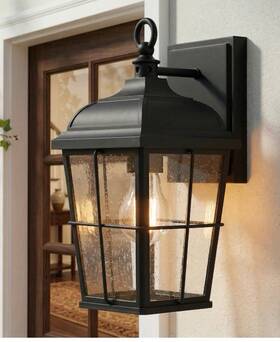 2602007 Quoizel New Outdoor Wall Lantern Matte Black Seedy Glass Wet Location Dimmable 2602007 Quoizel New Outdoor Wall Lantern Matte Black Seedy Glass Wet Location Dimmable
