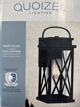4145440 Quoizel 611728353486 Saint Elias 1-light 14.25 Inch Matte Black Outdoor Wall Light Parts 4145440 Quoizel 611728353486 Saint Elias 1-light 14.25 Inch Matte Black Outdoor Wall Light Parts