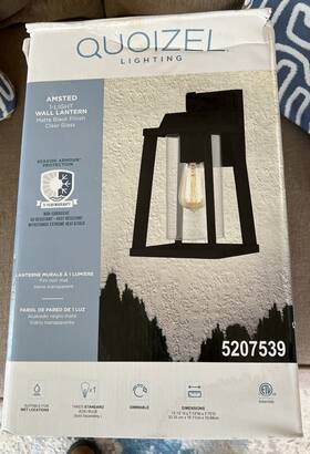 Quoizel 611728368831 Amsted 1 -light 13.13-in H Matte Black Hardwired Outdoor Wall Light