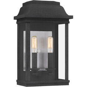 Berk8409mb Quoizel Berkley 2 Light 14 Inch Mottled Black Outdoor Wall Lantern