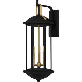 Cfd8410mbk Quoizel Cfd8410 Crestfield 3 Light 26 Inch Tall Outdoor Wall Sconce - Black