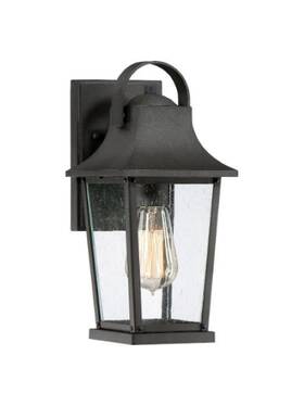 Glv8406mb Quoizel Galveston 1-light 12-1/2 Inch T Outdoor Wall Sconce With Seedy Glass