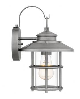 Lom8408aba Quoizel Lighting Lombard -1 Light Outdoor Wall Lantern Brushed Aluminum 12.75 Inch