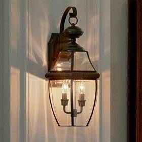 Ny8317z Quoizel Newbury 2-light Outdoor Wall Lantern Medici Bronze Finish 20 Inch