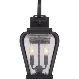 Prv8408k Quoizel Province 2-light Outdoor Lantern In Mystic Black