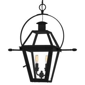 Ro1911ek Quoizel Ro1911 Rue De Royal 2 Light 21 Inch W Outdoor Pendant - Black