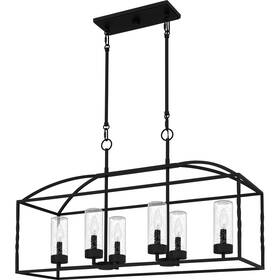 Quoizel Tha3536ek Tha3536 Thatcher 6 Light 37 Inch W Taper Candle Style Outdoor - Black