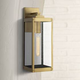 Wvr8406a Quoizel Westover 17 Inch High Antique Brass Outdoor Wall Light