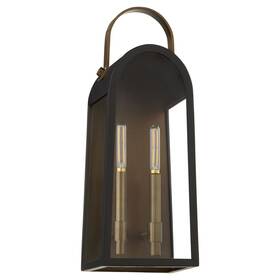 72-20-5982 Quorum International 72-20 Weir 2 Light 20 Inch Tall Outdoor Wall - Matte Black With
