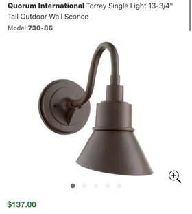 730-86 Quorum International Torrey 13.75 Inch Outdoor Wall Sconce In Oiled Bronze