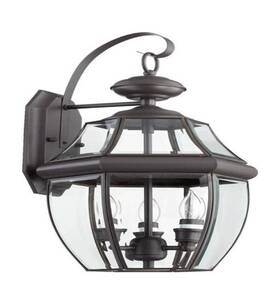 743-3-36 Quorum International 3 Light Wall Lantern Black 743-3-36 Quorum International 3 Light Wall Lantern Black