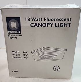 C818f Regent 044427550021 18 Watt Canopy Fluorescent Lighting Fixture Commercial C818f Regent 044427550021 18 Watt Canopy Fluorescent Lighting Fixture Commercial