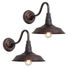 R-1756 Riigoog 2-pack Outdoor Gooseneck Barn Light 10 Inch Retro Exterior Wall Iro