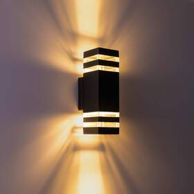 Rinlnoy 882791702420 Outdoor Wall Lamp Waterproof Porch Light 12w Black Upper And Lower Modern Wa