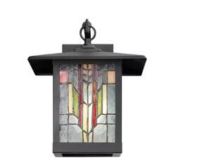 20210 River Of Goods Roman 1-light Oil Rubbed Bronze Stained Glass Wall Lantern Sconce