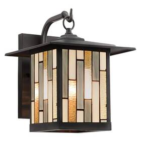 20212 River Of Goods Maelen 1-light Oil Rubbed Bronze Outdoor Stained Glass Wall