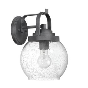 Robert Stevenson Lighting 191009603825 Bertram - Industrial Lantern Seedy Glass Globe And Metal Wall Mounted Outdoor
