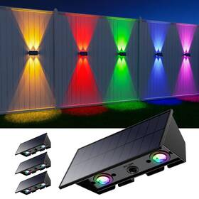 Ca0616rgb-4p Roopure 4 Pack Color Changing Solar Powered Fence Lights For Outside Up And Down Wall