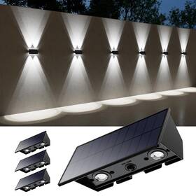 Ca0616wh-4 Roopure 4 Pack Solar Powered Wall Lights Up Down Fence Mount Led Outdoor Waterproof