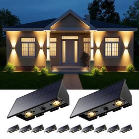 Ca0616wm-12 Roopure 12 Pack Solar Up And Down Wall Lights Outdoor Decorative Fence Led Waterproof