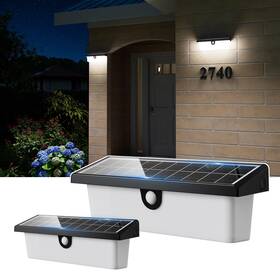 Ca0617wh-2-pir Roopure Outdoor Solar Powered Motion Sensor Flood Security Led Modern Wall Lights For
