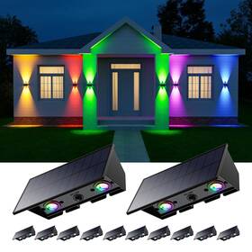 Ro0616-12rgb Roopure 12 Pack Color Changing Solar Powered Fence Lights Outdoor Decorative Led