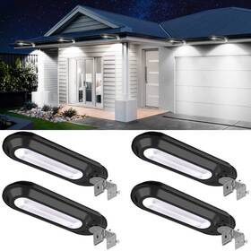 Roshwey 192802676337 4 Pack Solar Gutter Lights 200lm 18 Led Outdoor Waterproof Wall Fence Yard Lamp